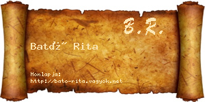 Bató Rita névjegykártya